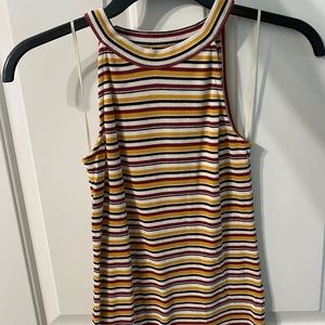 High neck striped shirt